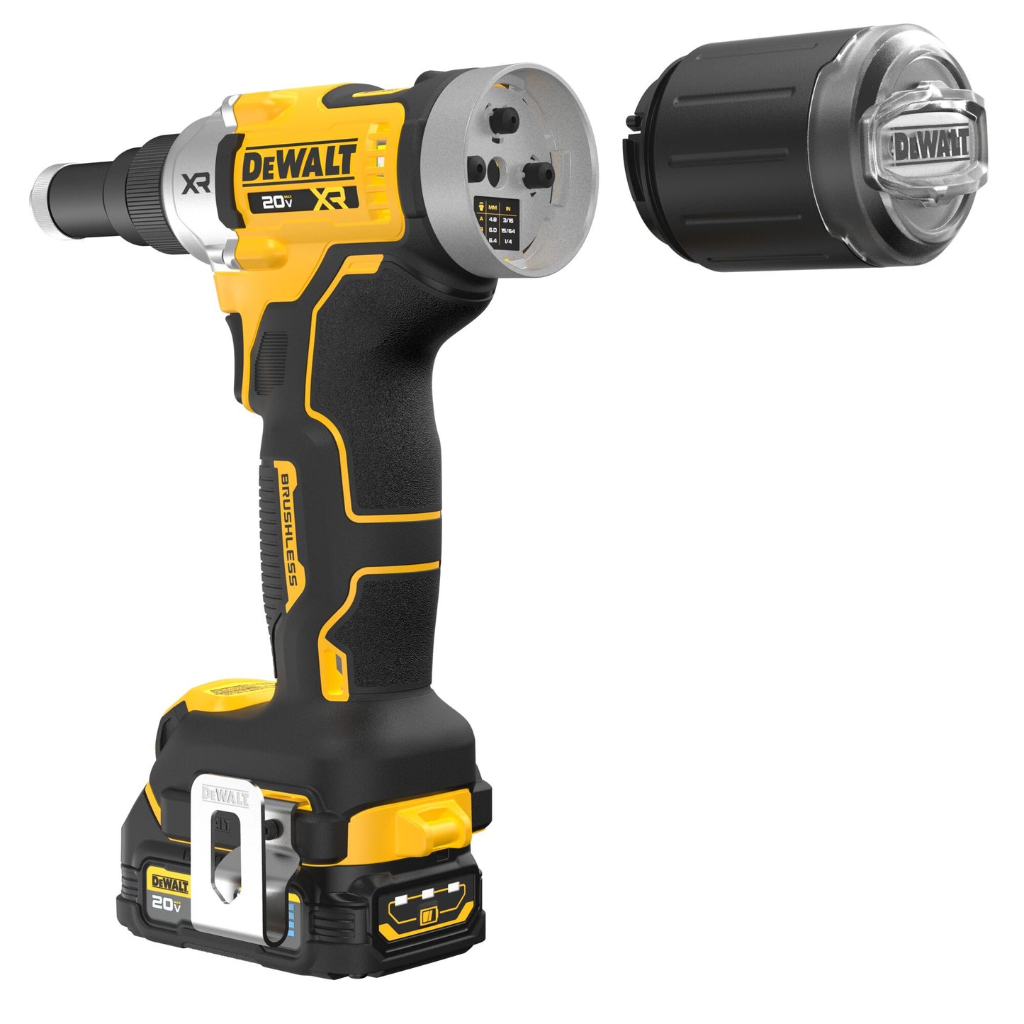 Dewalt DCF414GE2 20V MAX* XR® Brushless Cordless 1/4" Rivet Tool Kit with POWERSTACK™