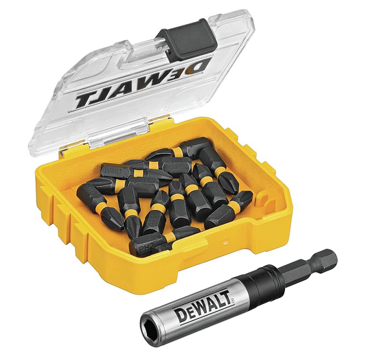 DEWALT FlexTorq Impact Driver Bit Set, Phillips, 1/4-Inch x 1-Inch, 15-Piece (DWA3HLD1PH2-15)